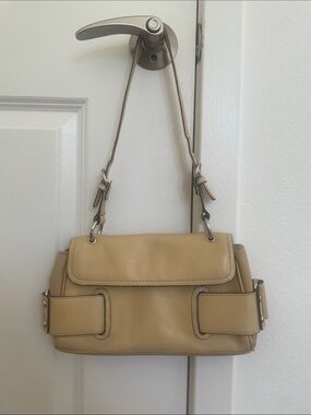Franco Sarto Tan Leather Shoulder Bag
